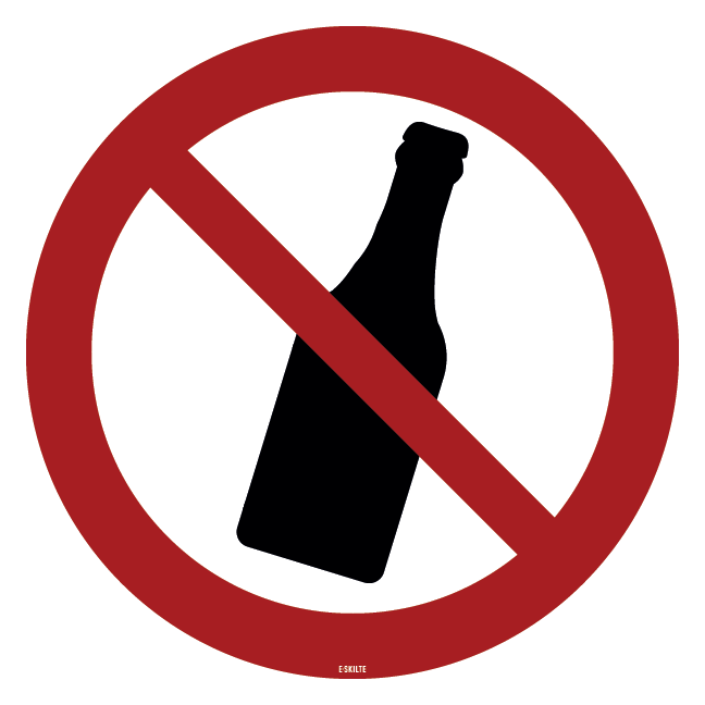 Flasker forbudt skilt