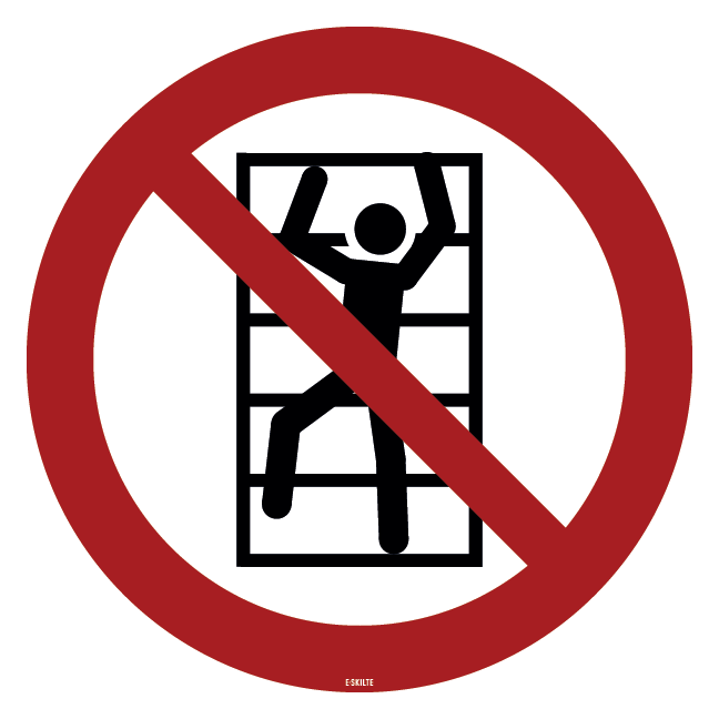 Ingen klatring skilt