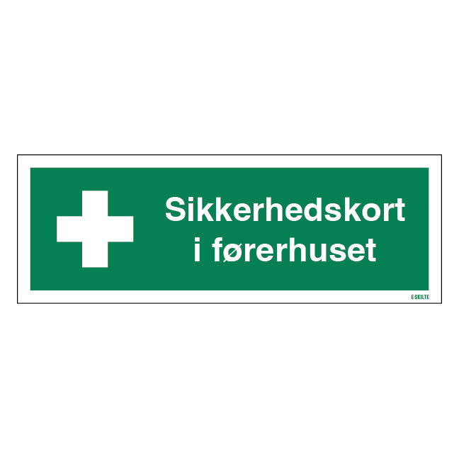 Sikkerhedskort i førerhuset skilt