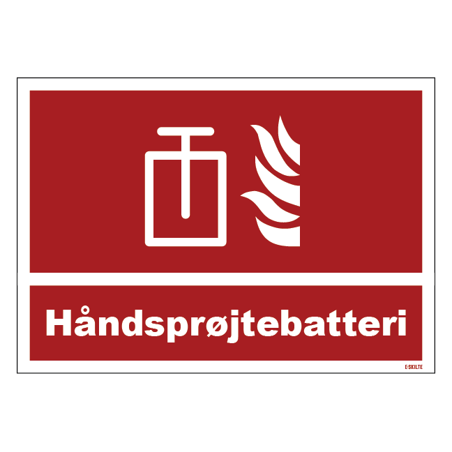 Håndsprøjte skilt