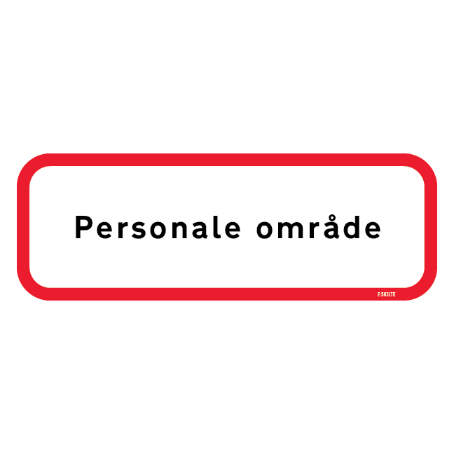 Personale område. Skilt Firkantet.
