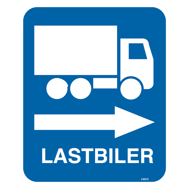 Lastbil til Højre Skilt