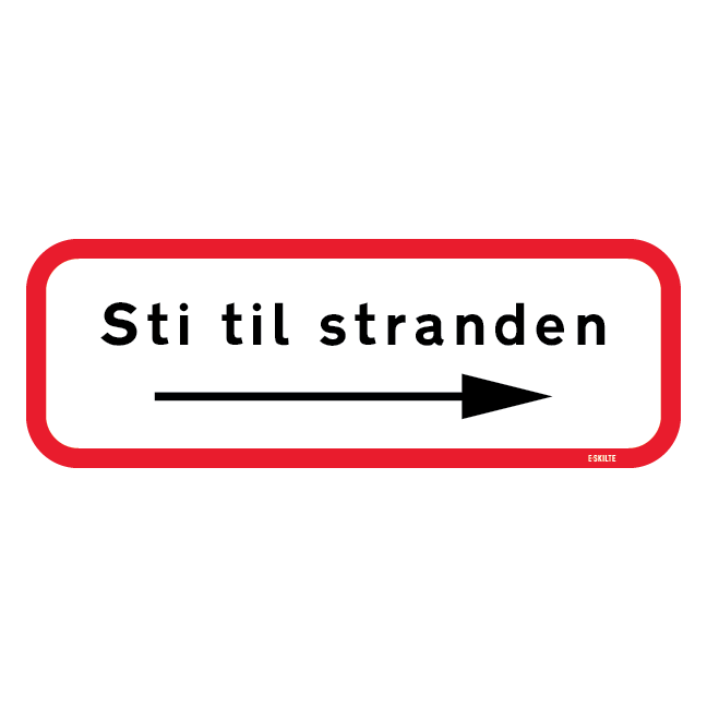Sti til stranden. Skilt