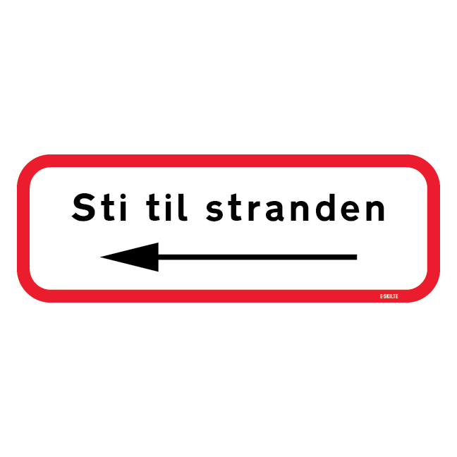 Sti til stranden. Skilt