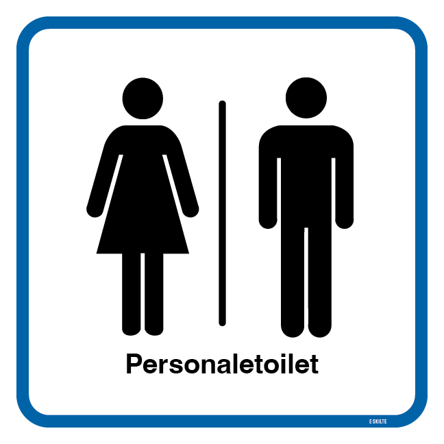 Dame mand Personaletoilet. Toiletskilt