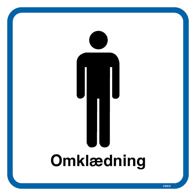 Mand Omklædning. Toiletskilt
