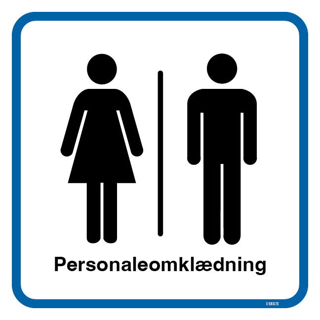Dame mand Personaleomklædning.Toiletskilt