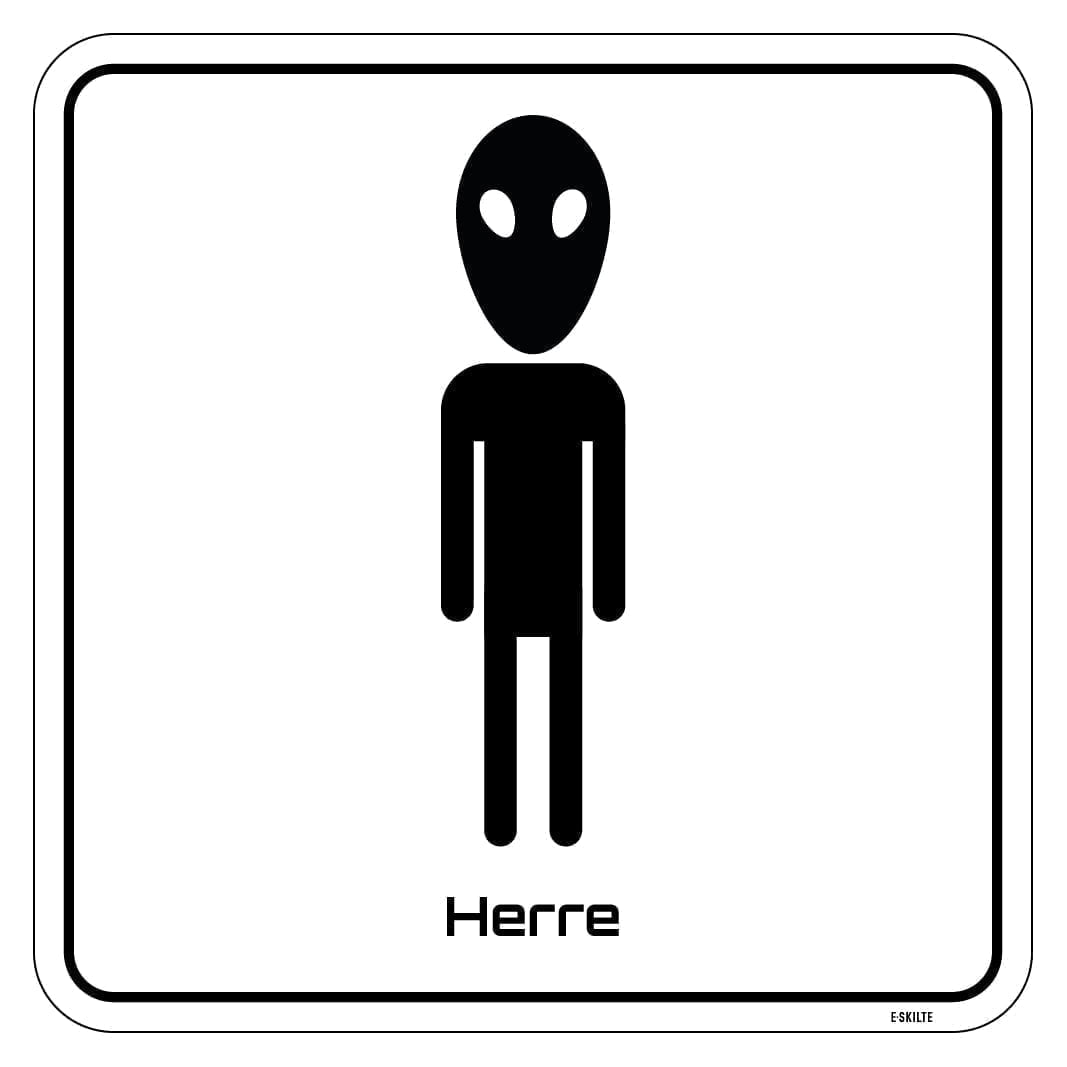 Alien herre toiletskilt