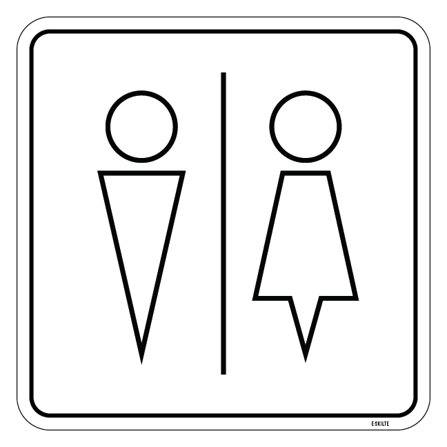 Minimalistisk herre og dame toiletskilt