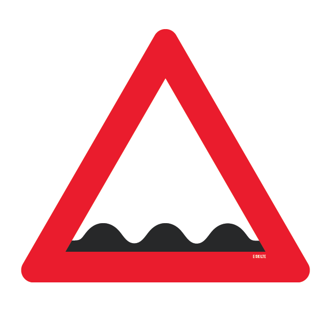 Ujævn vej 3 bump Advarselsskilt