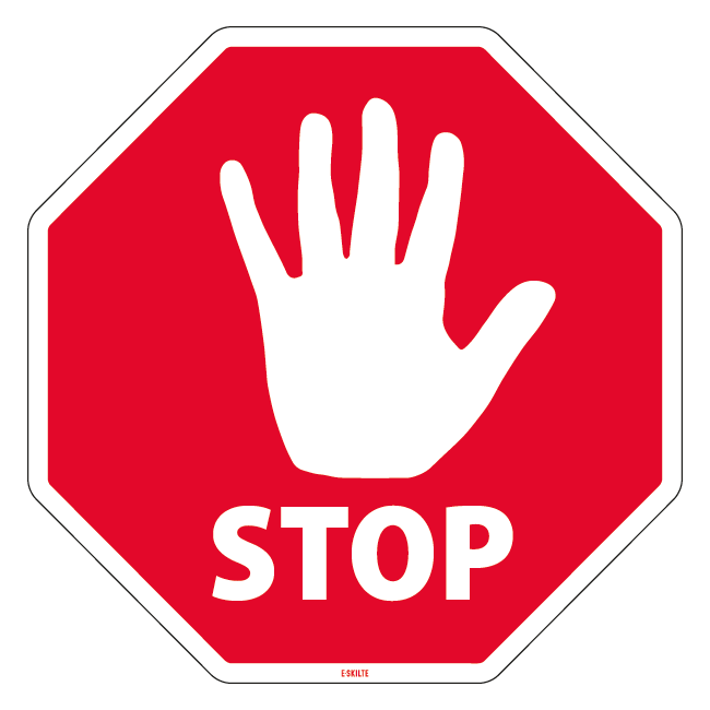 STOP. skilt