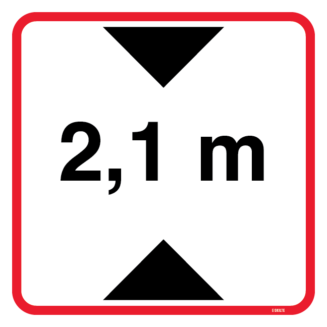 Højde angivelse skilt