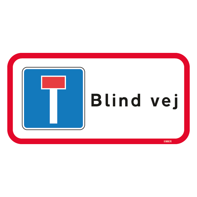 Blind vej undertavle Skilt