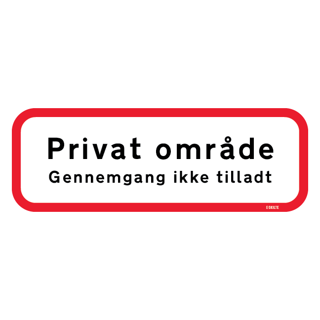 Privat område gennemgang ikke tilladt Skilt