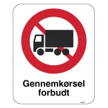 Lastbiler forbudt skilte