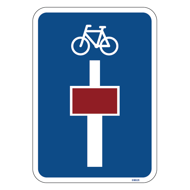 Blindvej med cykelsti. Skilt