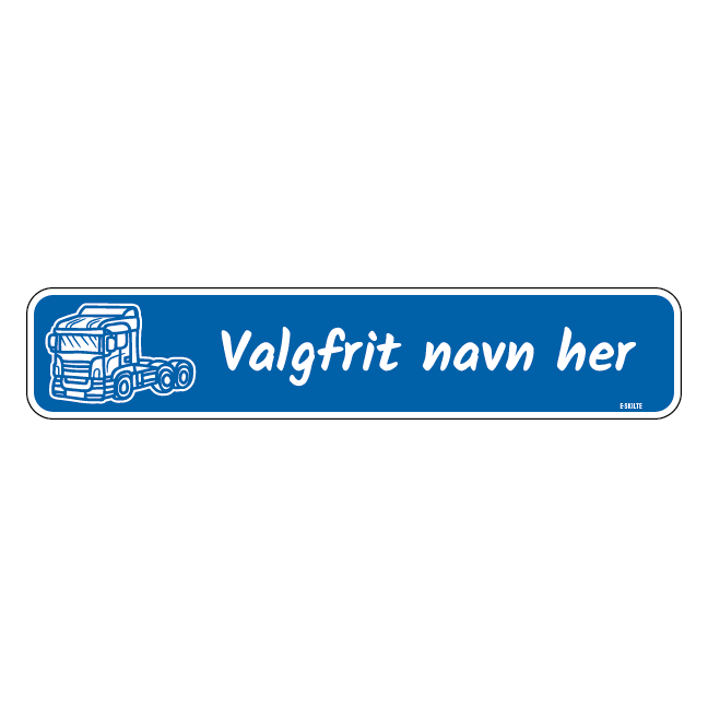 Kaldenavn piktogram type 2 blå+ramme Truckerskilt
