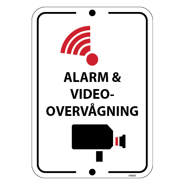 Alarm og Videoovervågningsskilt