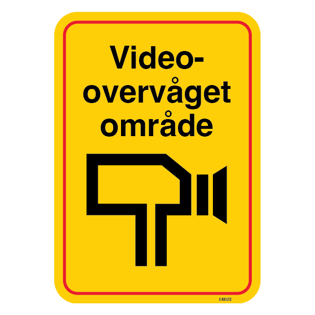 Videoovervåget Område. skilt